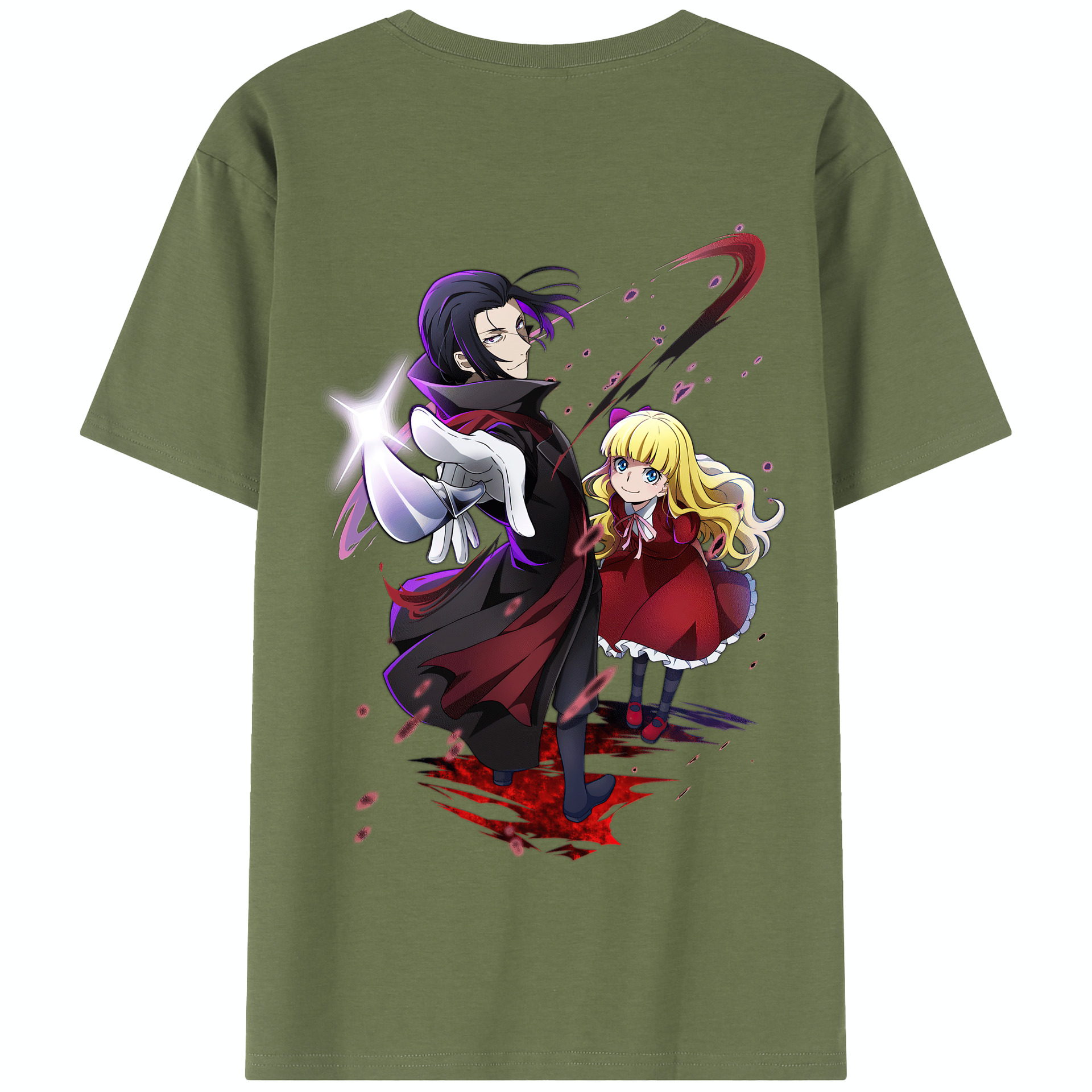 （画像用） 文豪ストレイドッグス Bungo Stray Dogs 綿100％半袖Tシャツ（背面プリント）